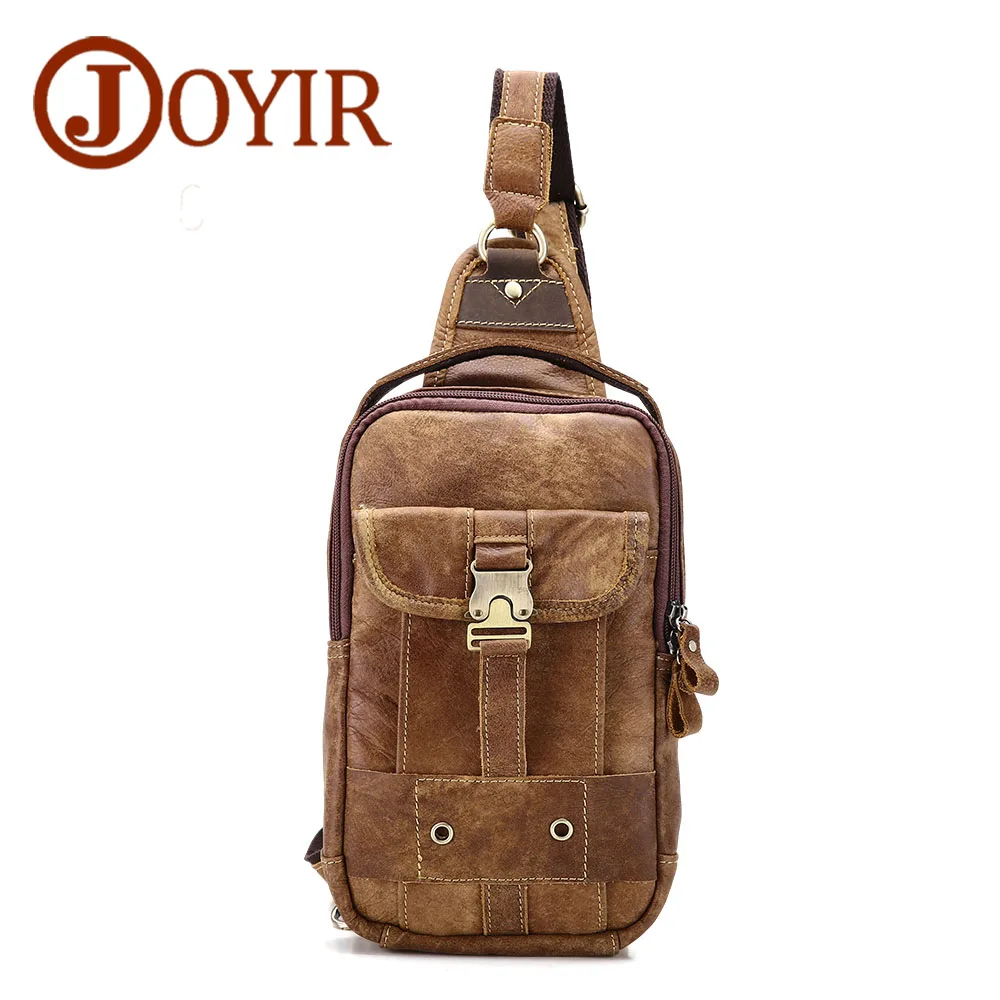 JOYIR New Arrival Genuine Leather cowhide chest pack Men&#39;s Crossbody chest bags casual small ...