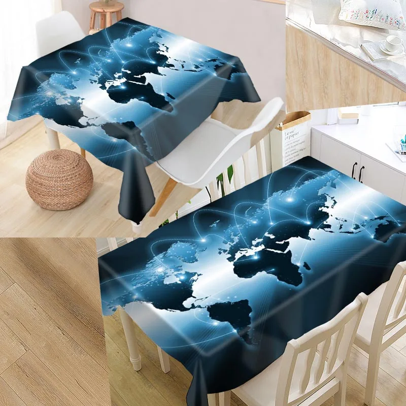 World Map Table Cover Custom World Map Table Cloth Oxford Print Rectangular Waterproof World Map Table Cover Custom World Map Table Cloth Oxford Print Rectangular Waterproof
