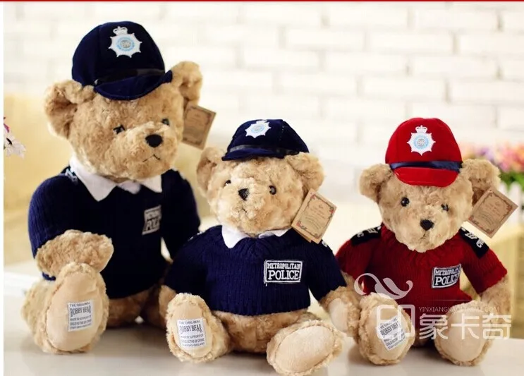 

stuffed animal 60 cm police suit teddy bear plush toy soft bear doll gift w2120