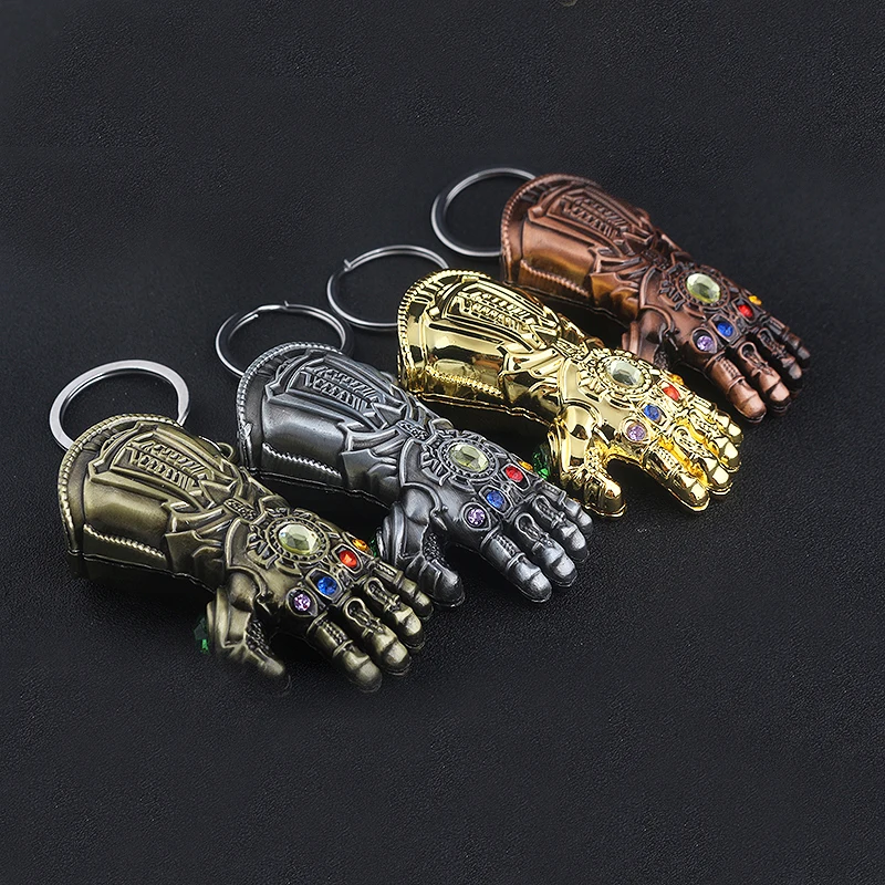 

20Pcs/lot Marvel Thanos Infinity Gauntlet Keychain Vintage Avengers Infinity War 3 Thanos Stone Gloves Car Keyring Jewelry Gift