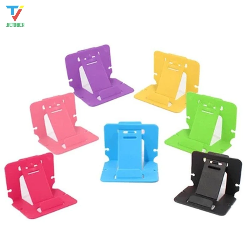 

1000pcs/lot Candy Color Phone Holder Plastic Folding Dual Mobile Phone Universal Bracket For samsung HTC card stand wholesale