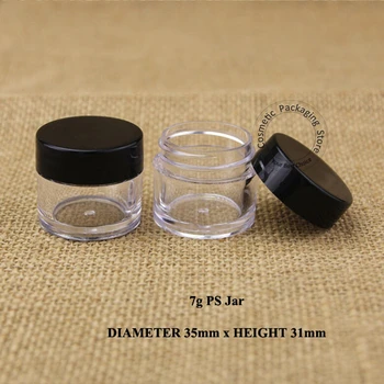 

100pcs/Lot Promotion 7g Plastic Cream Jar Empty PS Women Cosmetic 7ml Small Container Refillable Vial Eyeshadow Bottle