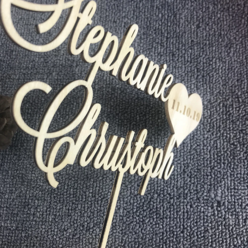Custom wedding cake topper,Personalized Bride & Groom names with date cake topper,Mr and Mrs Wedding topper Decor Supplies (4)