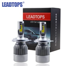 2 шт. супер яркий H7 H4 LED H11 H1 H8 H11 лампы 72 Вт Фары для автомобиля авто Светодиодная лампа с вентилятором автомобильные светодиодные 6000 К Белый 12 В автомобильной AJ