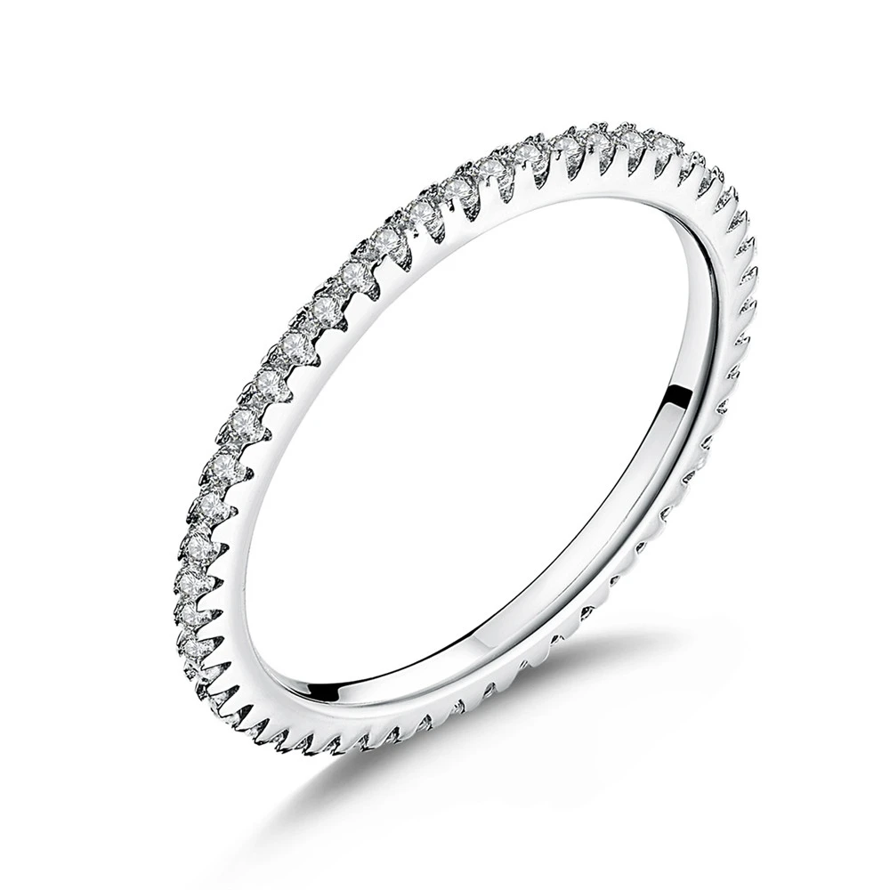 Подлинное 925 пробы Серебряное плетеное волнистое серебряное кольцо Простые витые геометрические женские кольца на палец для женщин ювелирные изделия WEU7116 - Цвет основного камня: ECR066