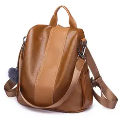 Новый Модный повседневный pu женский Противоугонный рюкзак 2019 высокое качество винтажные рюкзаки женские большие емкости школьные сумки