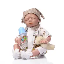 Новое производство 55 см имитация из силикона reborn baby dolls игрушка для девочек New yers подарки на день рождения закрытые глаза куклы для младенцев