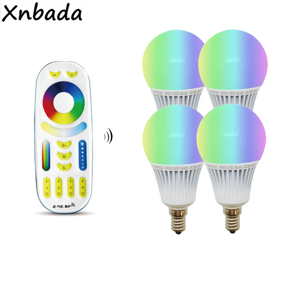 Светодиодная лампа Milight E14 5 Вт RGB + CCT беспроводная светодиодная 2 4G RGBWW пульт