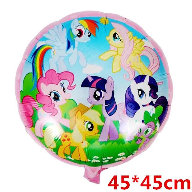 1pcs/lot Giant Unicorn Balloon Purple Colorful Rainbow Fantasy Horse Party Girls Ballons Birthday Party Animals Foil Balloon Pet - Цвет: 18inch