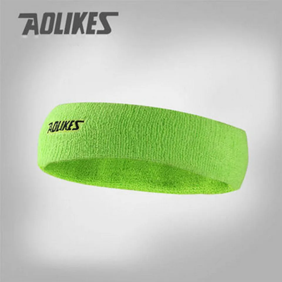 AOLIKES Высококачественная хлопковая повязка от пота для мужчин Sweatband wo мужские головные повязки для йоги Налобные повязки на голову спортивная безопасность - Цвет: Green