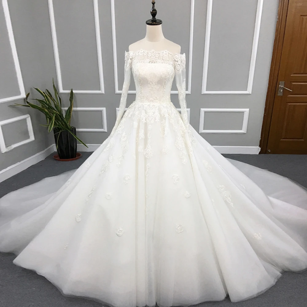 Роскошное бальное платье с длинными рукавами свадебные платья 2019 Vestido De Casamento