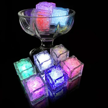 

12pcs Colorful flash led ice light glow in the dark auto luminous ice cubes christmas Wedding Festival party Decoration bar tool
