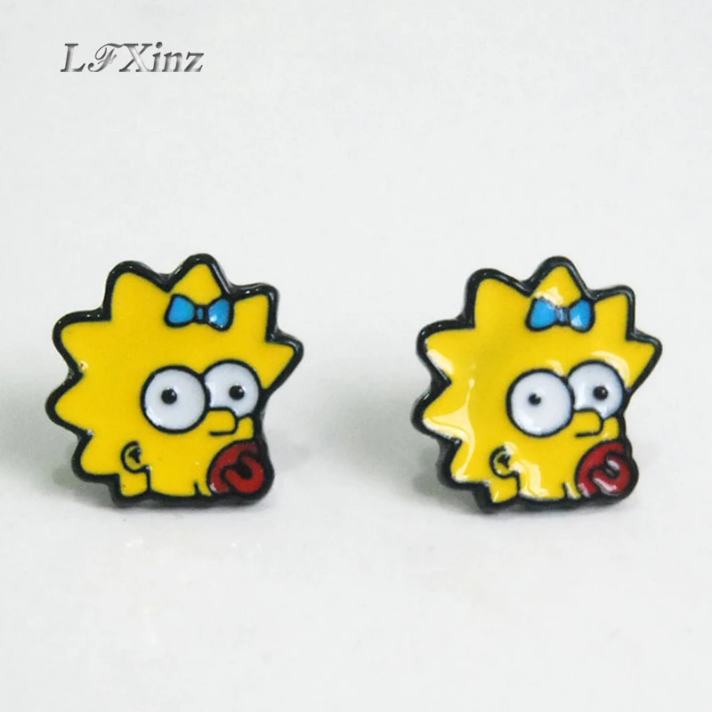 L Europe Et Les Etats Unis Classique De Bande Dessinee The Simpsons Bebe Sucettes Couleur Stud Boucles D Oreilles Femme Fille Bijoux De Mode Boucles D Oreilles Aliexpress
