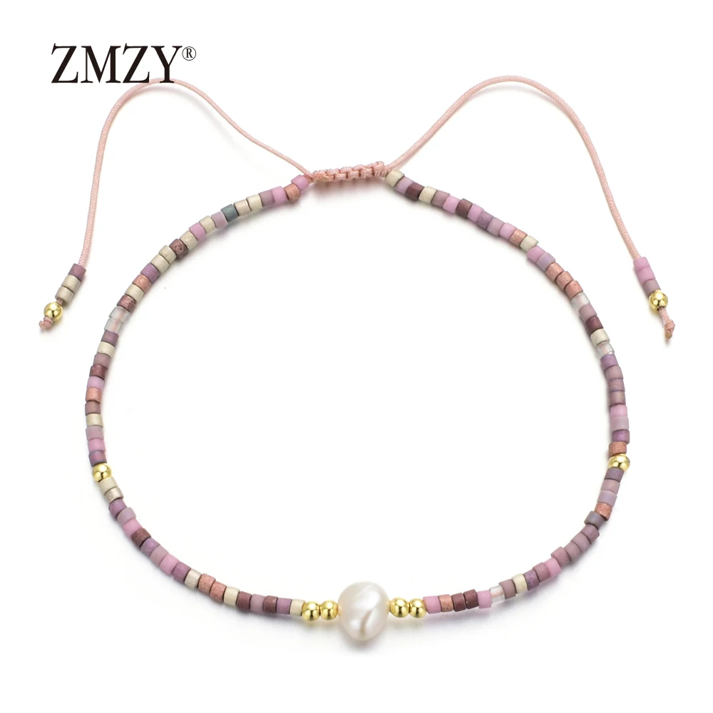 

ZMZY Handmade Adjustable Natural Freshwater Pearl Bracelets for Women Friends Rope Charm Bracelet Simple Jewelry Wholesale