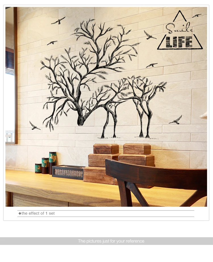 [SHIJUEHEZI] ветка дерева Наклейка на стену Наклейка виниловая DIY олень Птицы Животные фрески наклейки для гостиной спальни украшения дома