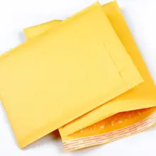 5 шт. почтовые пакеты конверты желтый крафтовый конверт с упаковочной пленкой внутри объемные Конверты сумка самозапечатывающийся бизнес школьные офисные принадлежности