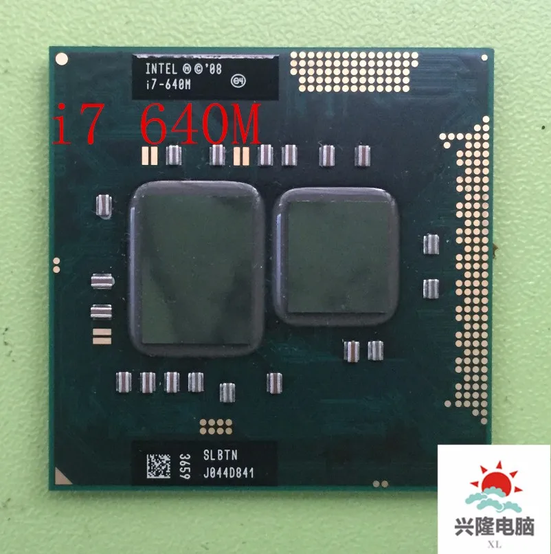 Для Intel core I7 640m I7-640m двухъядерный процессор 2,8 ГГц/L3/4 м/2800 МГц/BGA1288 Процессор работает на HM55