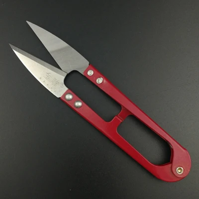 Размер 125 мм Ножницы для обрезки швейная вышивка для бахромы и пряжи ножницы кусачки для стрижки ручного инструмента большие U ножницы 2 шт - Цвет: Red