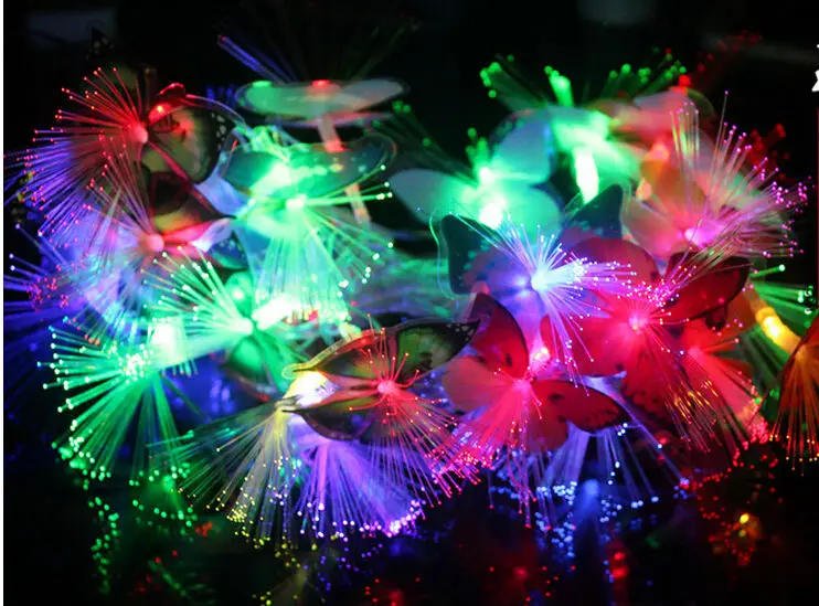 220V EU Plug 4M 28 LED Fiber Optic String Light butterfly Light for