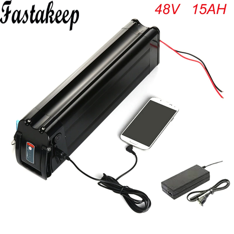 

Silver fish ebike battery with Bottom discharge Samsung cell 48v 15Ah bafang electric bike lithium ion battery +5V USB port