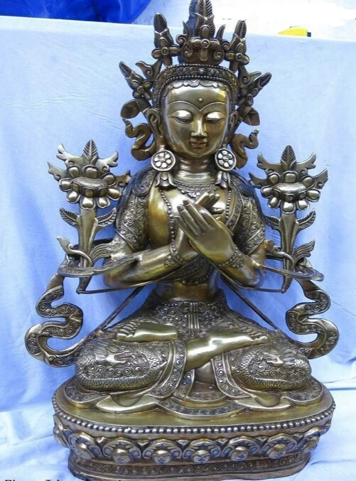 

huij 008072 27" China bronze gild copper Dragon Tara Kwan-yin buddha Sculpture Statue