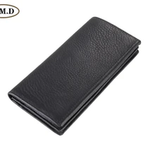 Новое поступление, Модный черный кошелек из натуральной кожи, Длинные мужские кошельки для карт, кошелек 8061A