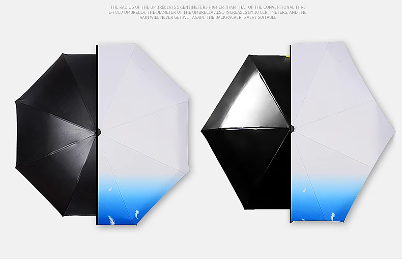 FGHGF CreateChinese стиль три складные белые черные художественные чернила живопись Sunny lawomen Солнечный водонепроницаемый зонты с лотосом