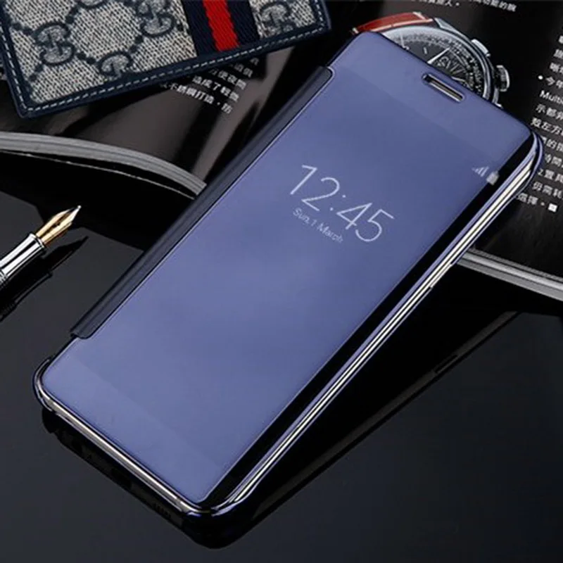 Mirror Flip Leather Case For Huawei P10 Lite P10Lite Mate