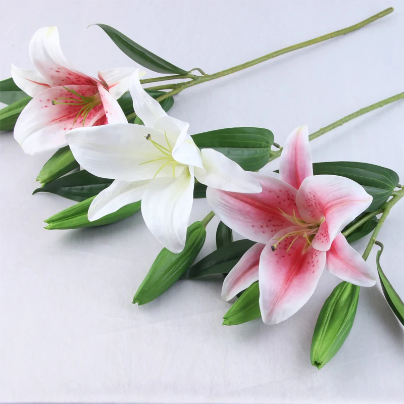 Xuanxiaotong 10 шт. белый короткий букет лилий искусственные для свадебных цветов