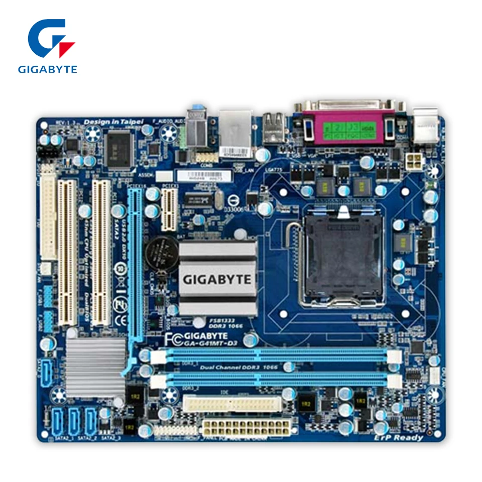 Original Gigabyte GA-G41MT-D3 Desktop Motherboard G41MT-D3 G41 LGA 775 DDR3 8G SATA2 USB2.0 Micro-ATX 100% Fully Test asus original ga g41mt s2 lga 775 ddr3 g41mt s2 8gb fully integrated g41 desktop motherboard