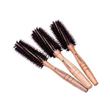 Pro Портативный защитный вьющиеся волосы расческа круглая щетка деревянная ручка, щетина парикмахерских для салон/Главная