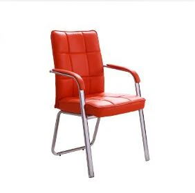 Модный простой современный компьютерный стул мягкий удобный офисный стул крепкая стальная рама стул для встречи персонала - Цвет: Red