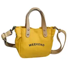 Детская Повседневная Парусиновая Сумка-тоут с буквенным принтом для девочек, сумка через плечо, подарок