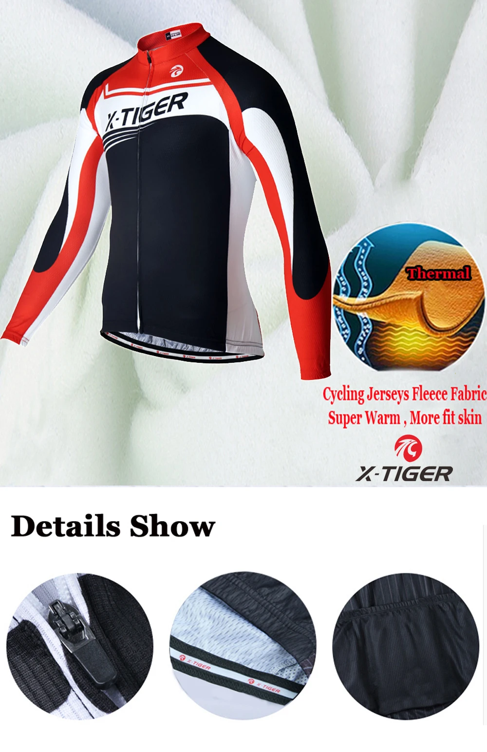 X-TIGER, сохраняющая тепло, комплект Джерси для велоспорта, Ropa Ciclismo Invierno, одежда для велоспорта, Зимняя Теплая Флисовая одежда для велоспорта, комплект для велоспорта
