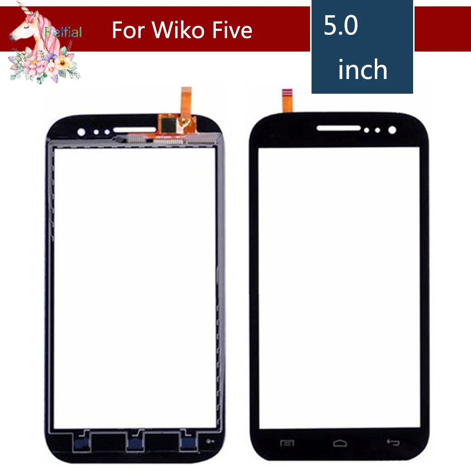 

5.0" For Wiko Cink Five LCD Touch Screen Digitizer Sensor Outer Glass Lens Panel Replacement Black