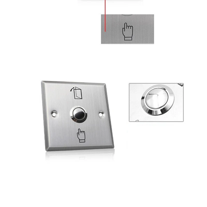 New Arrival 3A36V DC Stainless Steel Switch Panel Door Exit Push Home Release Button Access Control  Door Switch Button switch  (3)