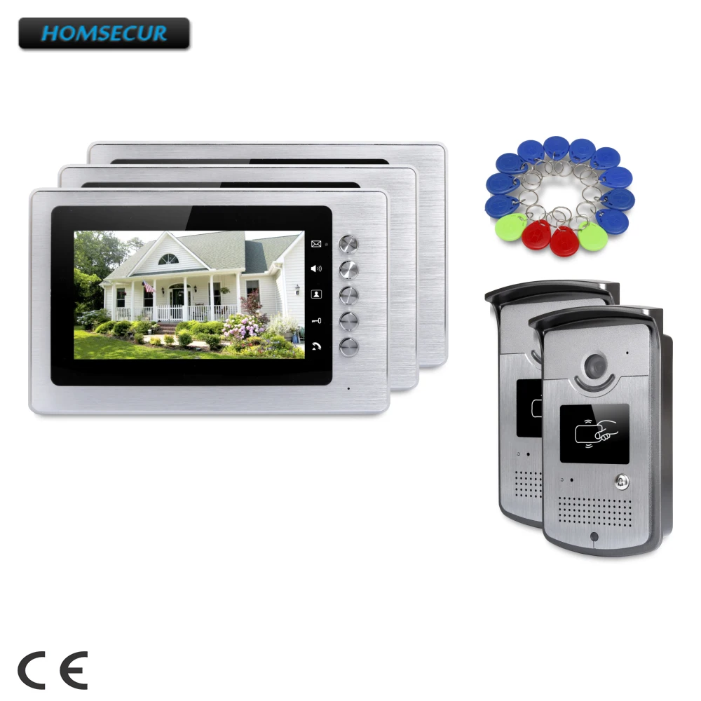 

HOMSECUR 7" Video Door Entry Call System with Keyfobs Unlocking Camera for Home Security : XC001+XM705