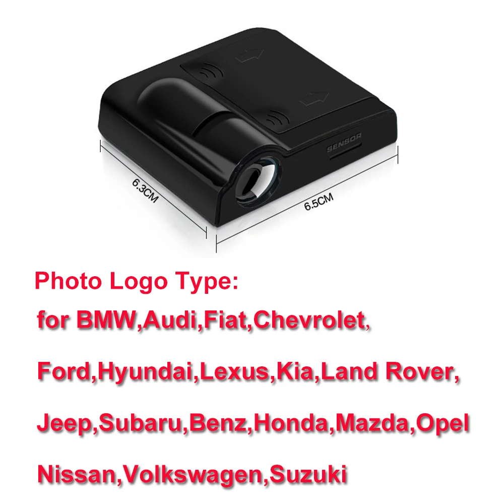 2 قطعة العالمي سيارة لاسلكية الباب مرحبا شعار كشاف ضوئي LED مصباح ليزر دون البطارية