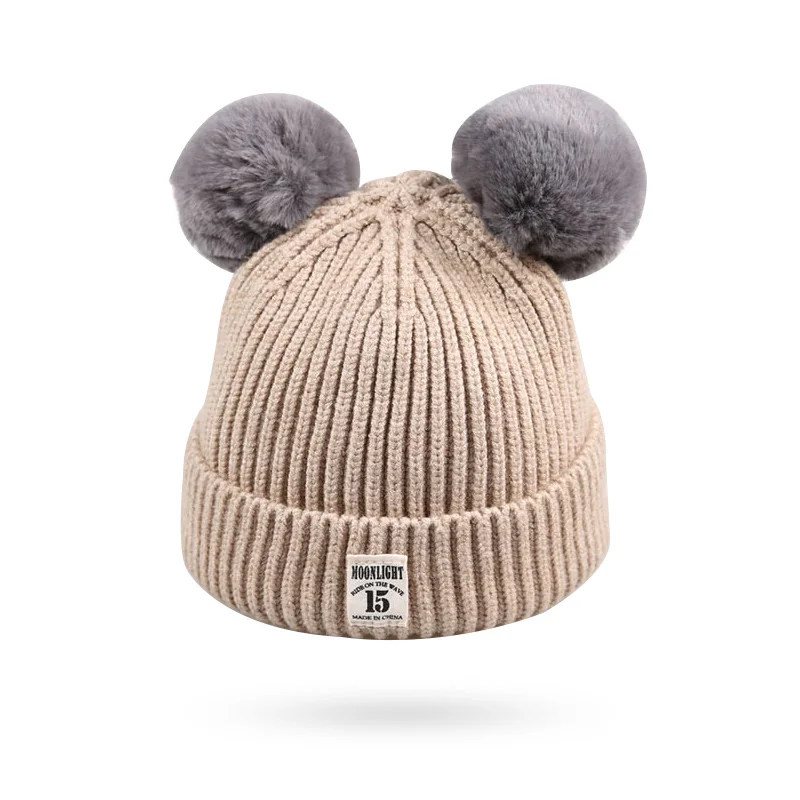 Pompom Knitted Baby Hat Warm Crochet Winter Beanie For Baby Boys Cute Toddler Baby Girls Hat Solid Knit Infant Beanie Hat New (11)