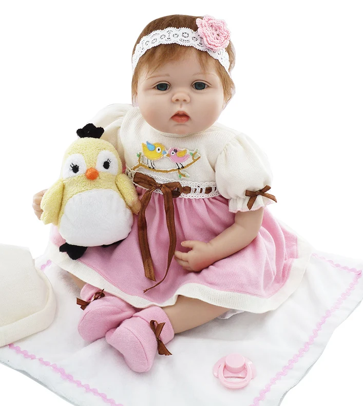 

Reborn babies	girl dolls 22" soft slicone reborn dolls children play house toy dolls gift bebe alive reborn bonecas