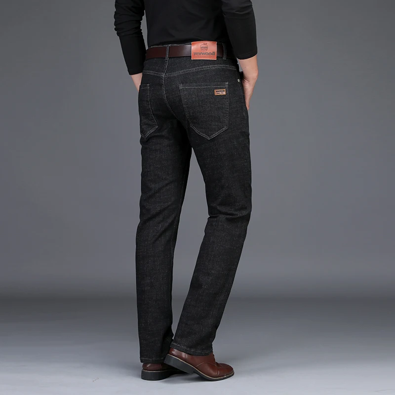 Autumn New Slim Fit Stretch Brand Jeans Men Casual Straight Business Classic Jeans Black Long Male Denim Trousers Pants Overalls