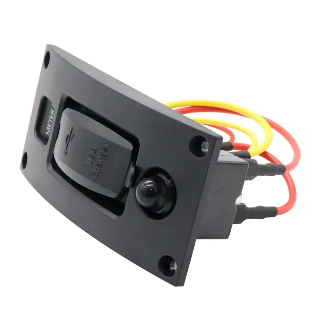 1 Pcs 5V 3.4A 1-Gang IP66 Waterproof Car Marine Boat LED Curved Dual USB Charger Panel For Smartphone Etc CE Certification