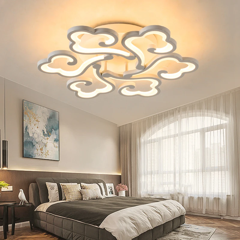 

Simple Modern Ceiling lights living room dining room bedroom LED ceiling lamp white acrylic Xiangyun art Light fixtur AC100-240V