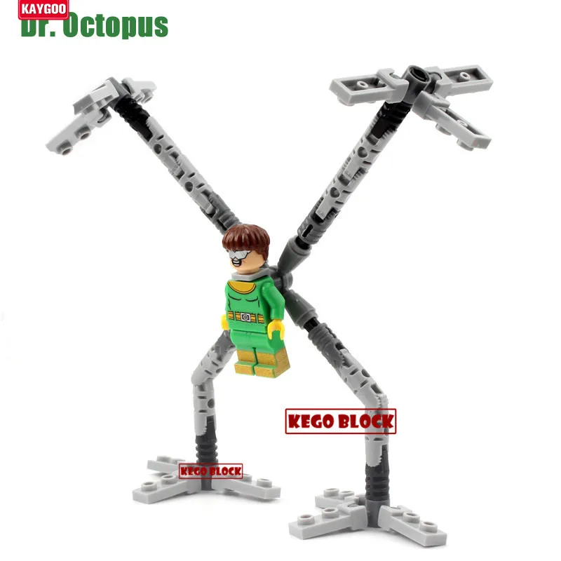 

Kaygoo Newest Doctor Octopus DIY Blocks Single Sale Spider-Man Avengers Marvel Super Heroes Building Blocks Baby Gift DIY Toys
