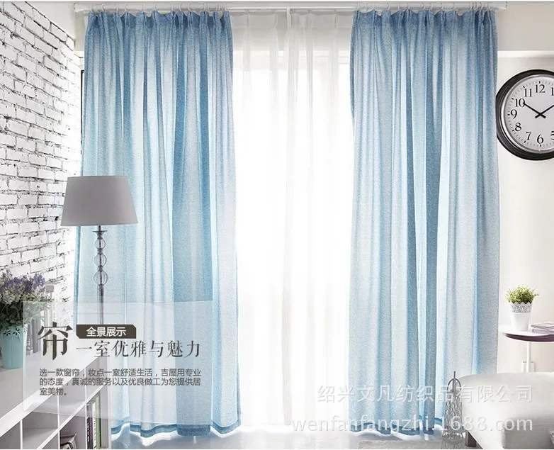 

Nordic style The voice of the sea Little Pure and fresh Curtains Tulles Translucent Shade Living room bed room window Curtains