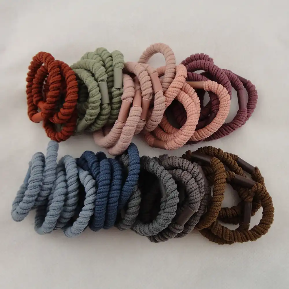 20pcs Assorted Colors Top Elasticity 6mm Torsion Chunky Elastic