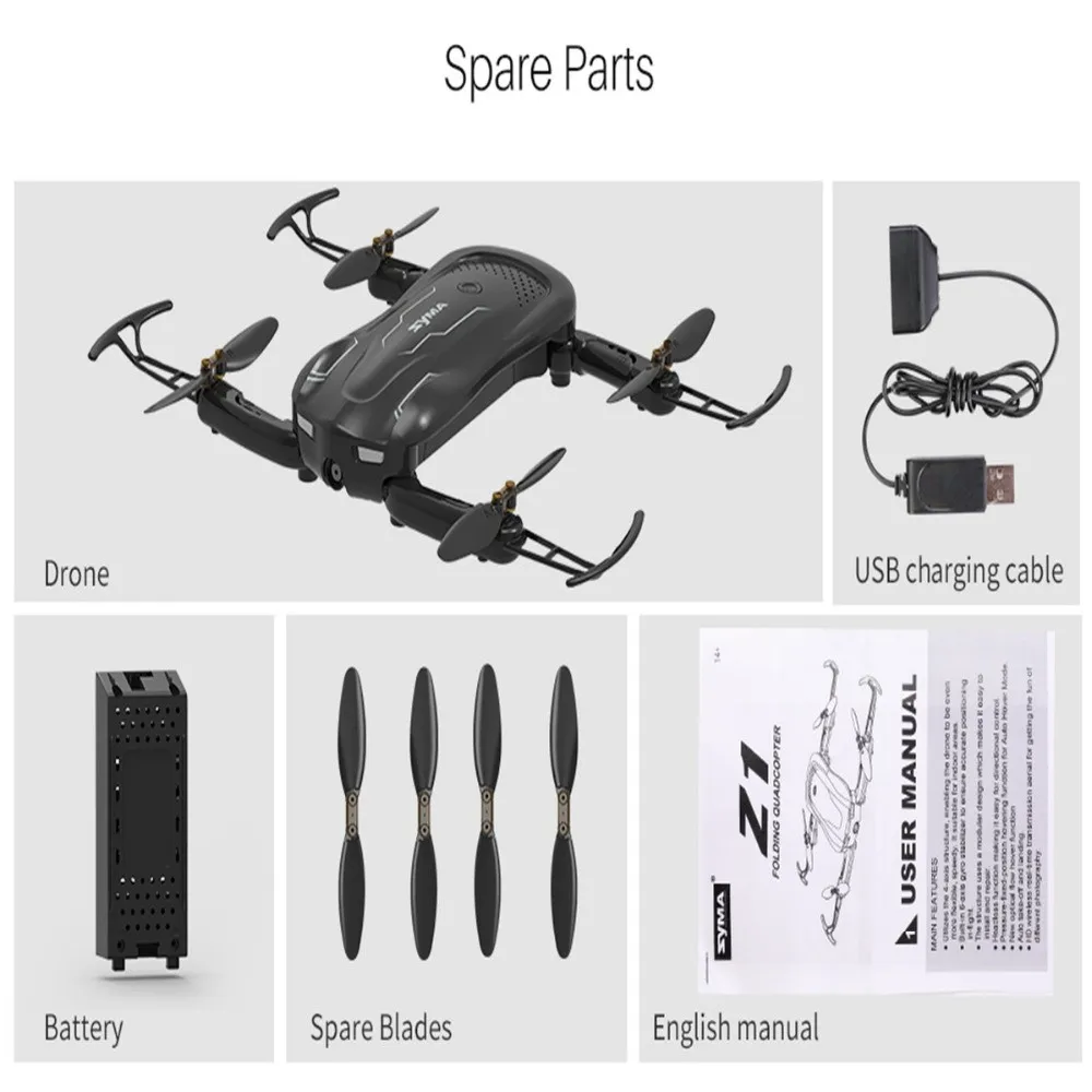 19.Syma Z1 RC mini Drone with Camera Altitude Hold Selfie Drone Follow me Mode WiFi FPV Quadcopter Drones RC Helicopter VS H62 E58
