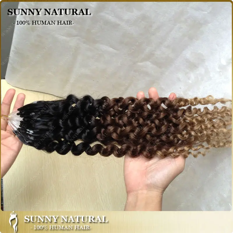 Micro Loop Hair Extensions Ombre Color 1g strand Brazilian Human Hair 