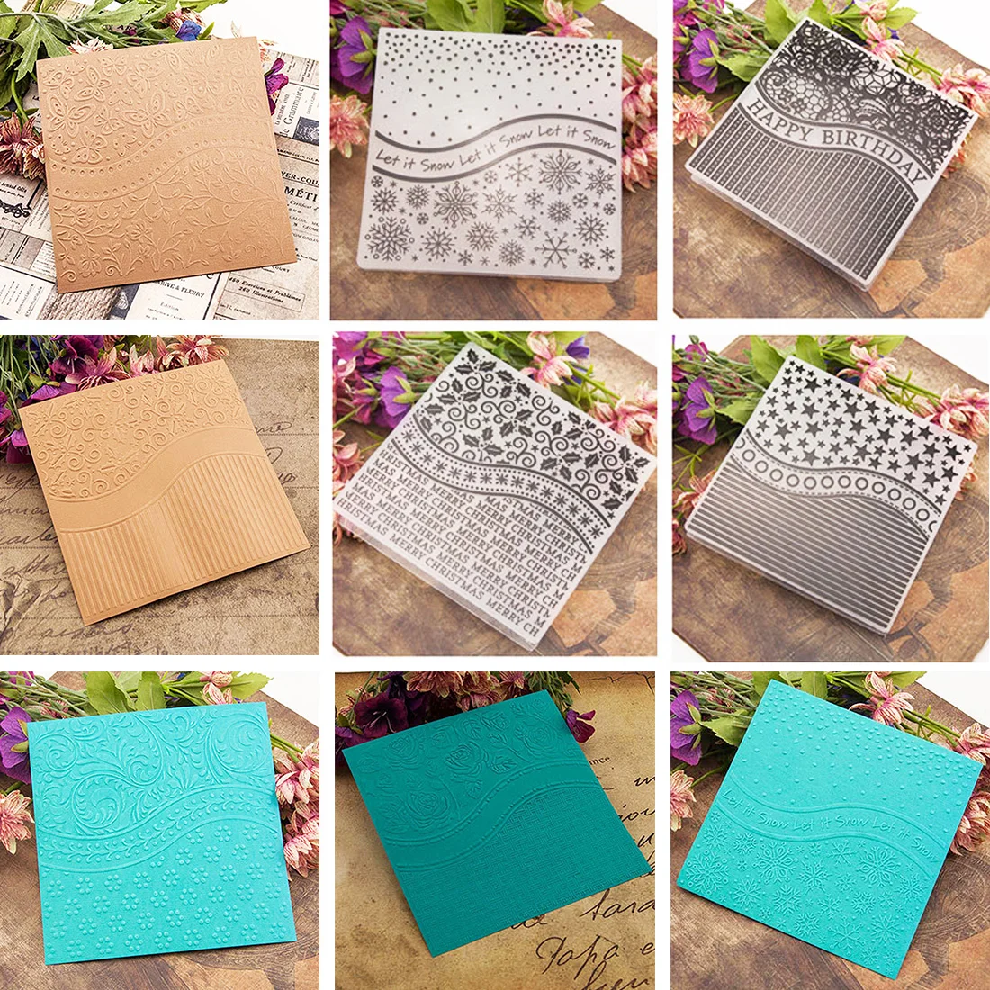 15 Design DIY Plastic Embossing Folder Scrapbooking Paper Crafts Cards Making Stencils Photo