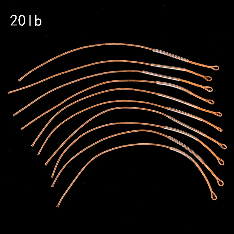 10 шт./лот высокая прочность плетеная летящая смотанная леска Петлевое соединение 20 Вт, 30 Вт, 50LB лидер разъем